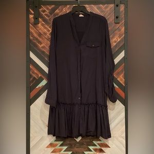 Black Hem and Thread Boho shirt dress, size L
